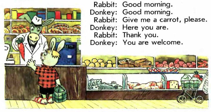 I saw jim this morning. Джилл enjoy English. Джим enjoy English. Good morning Rabbit. Do i look like my grandma enjoy English Page 106.