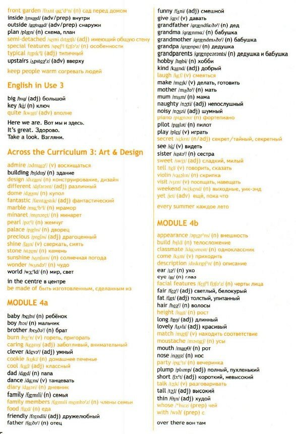 Учебник Spotlight 5. Student’s Book. Word List